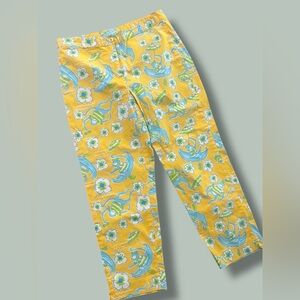 Vtg Lilly Pulitzer Women's Capri Crop Les Monkey